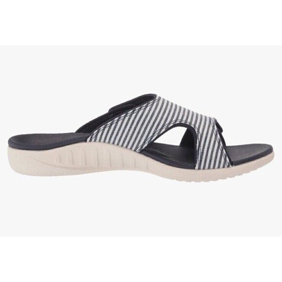 Spenco Nautical Navy Slide Sandal Womens‎ 9 D Arch Support Orthotic New - Picture 6 of 9